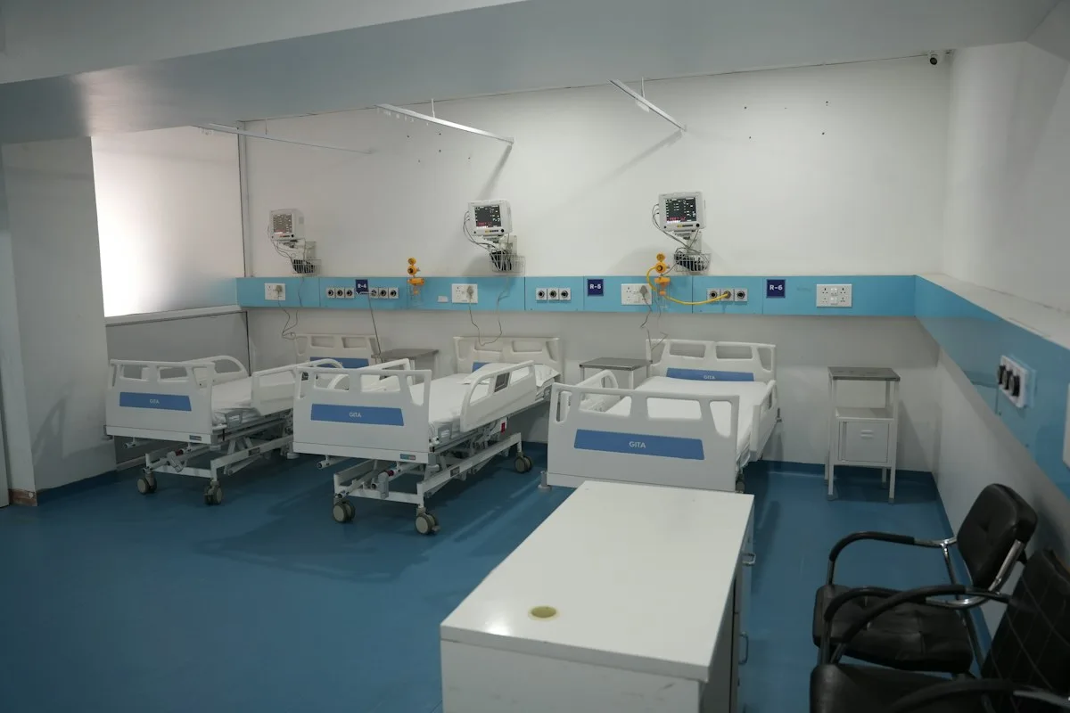 Modern hospital room with medical equipment